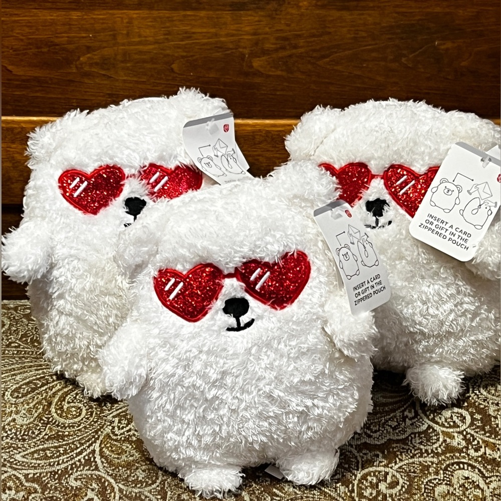 NWT Fuzzy Bear Gift Card Small Gift Holders Set of 3